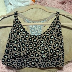No Boundaries Leopard Print Bra - Black and Tan
